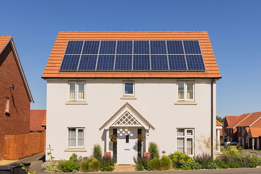 Solar panels installed by REF on a lovely detached house