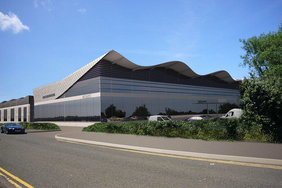 View of Nisbets Warehouse and it's beautiful waved roof